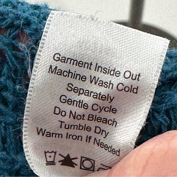 Coldwater Creek knit dolman sleeve sweater size 1X 18 blue teal turtleneck - Picture 10 of 11